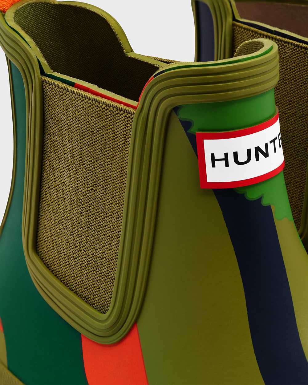 Hunter Original Rockpool Camo Women's Chelsea Boots NZ-33907V Green Camo